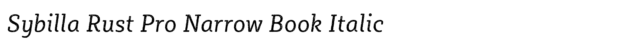 Sybilla Rust Pro Narrow Book Italic image